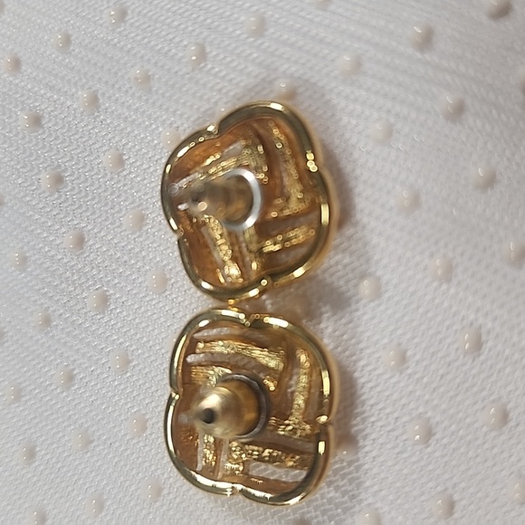 Napier Elegant Gold Plated Woven Earrings. - Picture 5 of 6